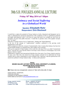 38th SH FOULKES ANNUAL LECTURE Friday 16 th May 2014 at 7