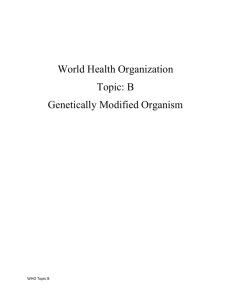 World Health Organization Topic: B Genetically Modified Organism