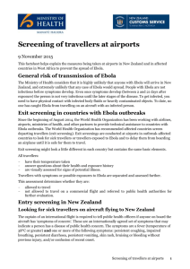 Screening of travellers at airports