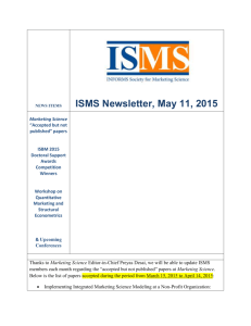 ISMS Newsletter May 11, 2015
