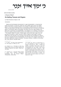 On Selling Tissues and Organs