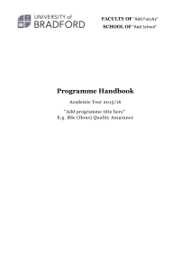 Programme Handbook Template