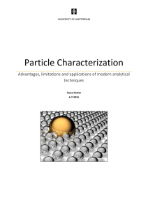 Only a fraction of all analytical technique for particle characterization