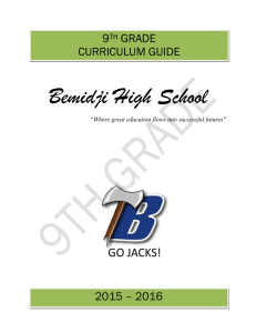 9th Grade Curriculum Guide - Independent School District 31