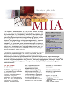 MHA Curriculum Sheet