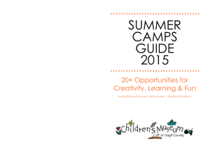 2015 Summer Camps Guide - Children`s Museum of Skagit County