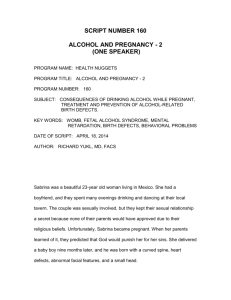 script number 160 alcohol and pregnancy