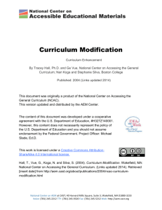 Curriculum Modification - National Center on Accessible