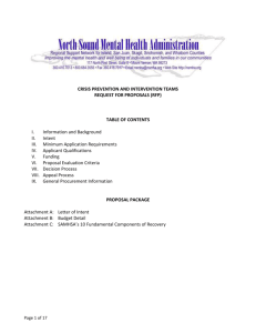 Request for Proposal - North Sound Mental Health Administration