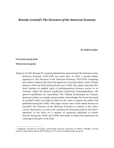 Wassily Leontief*s The Structure of the American Economy