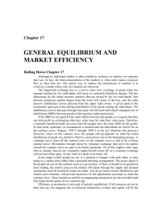 Chapter 17 GENERAL EQUILIBRIUM AND MARKET EFFICIENCY