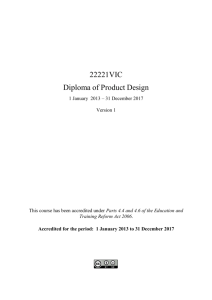 Diploma of Product Design * 22221VIC