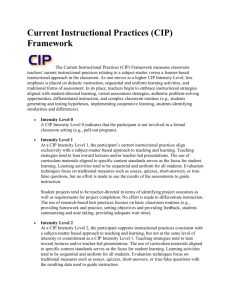 Current Instructional Practices