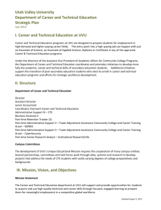 I. Career and Technical Education at UVU