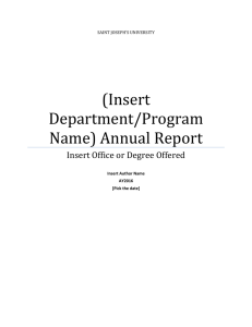 (Insert Department/Program Name) Annual Report