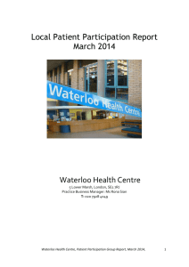 PPG Report 2013/14 - Waterloo Health Centre