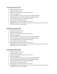 Earth Processes Study Guide Identify the layers of the earth