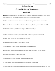 Julius Caesar Critical thinking Worksheets Act FIVE…