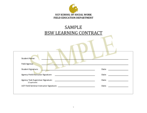 BSW Learning Contract Sample