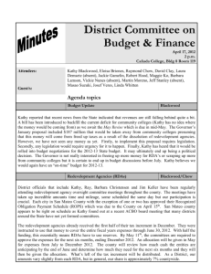 District Committee on Budget & Finance