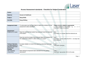 Unit Checklist - Laser Learning Awards