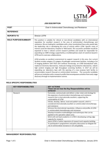 JOB DESCRIPTION POST Chair In Antimicrobial Chemotherapy and