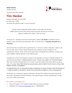 Tim Hecker - Vancouver New Music