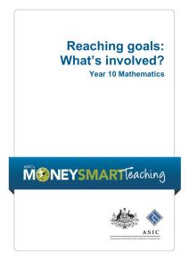 Year 10 Mathematics - Reaching goals: What`s