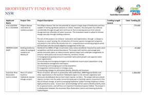 Biodiversity Fund Round 1 - Department of the Environment