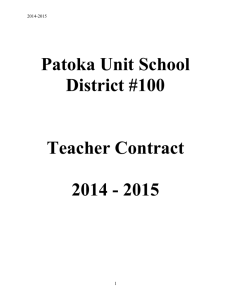 Teacher Contract - PATOKA COMMUNITY UNIT SCHOOL DIST 100