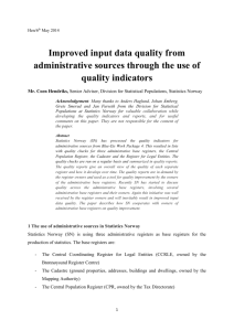 Improved input data quality from administrative sources