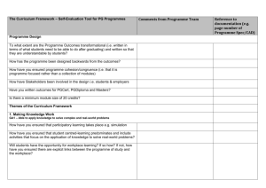 Curriculum Framework Checklist PG