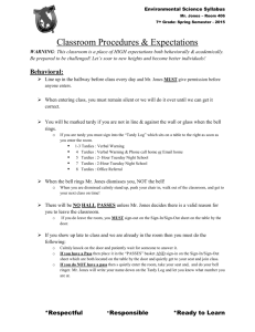 Classroom Procedures & Expectations