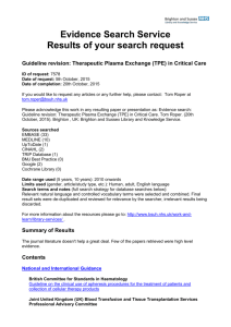 Therapeutic Plasma Exchange (TPE) in Critical