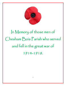 WW1 In Memory of those men of Chesham Bois Parish who served