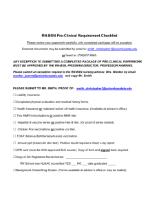 RN-BSN Pre-Clinical Requirement Checklist