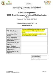 Annex I: Seed Grant EoI Application Form (updated with