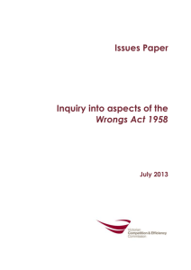 Issues Paper - Victorian Competition and Efficiency Commission