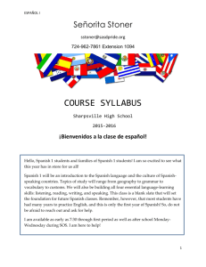 Spanish 1 syllabus