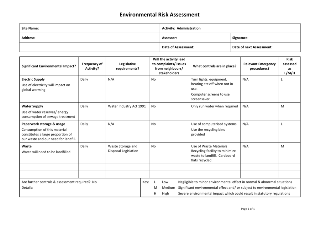 environmental health risk assessment case study