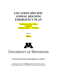 Disaster/Emergency Plan Template for Animal Housing Sites