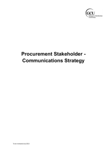 Procurement Stakeholder - Communications Strategy