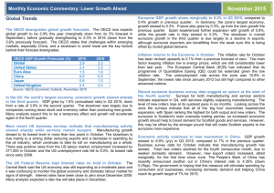 Monthly Economic Commentary: Lower Growth Ahead