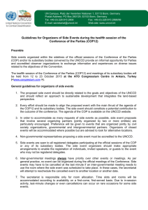 Guidelines and application form for Organizers of Side Events COP 12