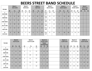 Beers St. Band schedule and lesson groups