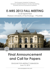 e-mrs 2013 fall meeting