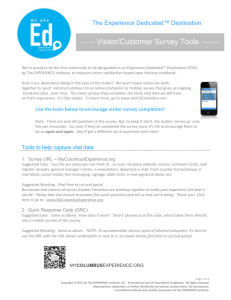 The Experience Dedicated™ Destination Visitor/Customer Survey