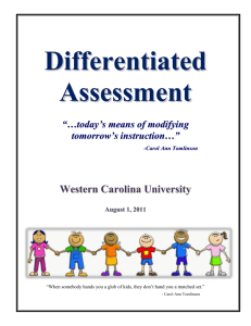 Differentiated Assessment - Western Carolina University
