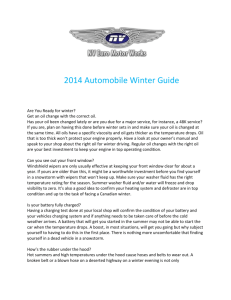 2014 Automobile Winter Guide Are You Ready for winter? Get an oil
