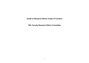 SECTION A Key Codes of Ethical Research Conduct